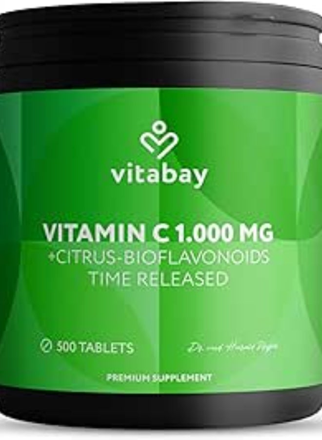 Vitabay Vitamin C 1000 mg + Bioflavonoids (Time Released) - 500 vegan tablets - Image 2