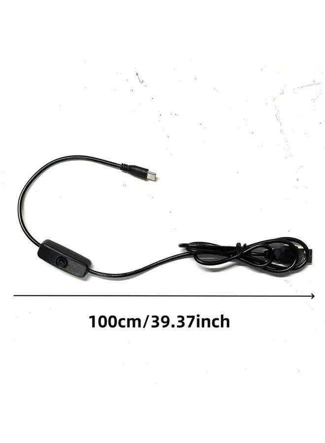 USB C Extension Cable With On Off Switch 1 Meter Black USB To USB C Adapter - Image 2