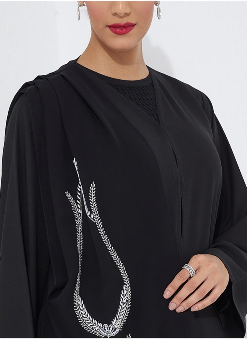 Rosette Abaya - F67 Scarf Design - Image 1