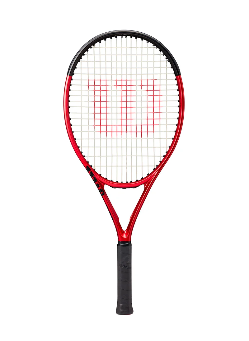 Wilson Clash 25 V2 Tennis Racket, Head 100, 16x19, Junior Intermediate - Red/ Black