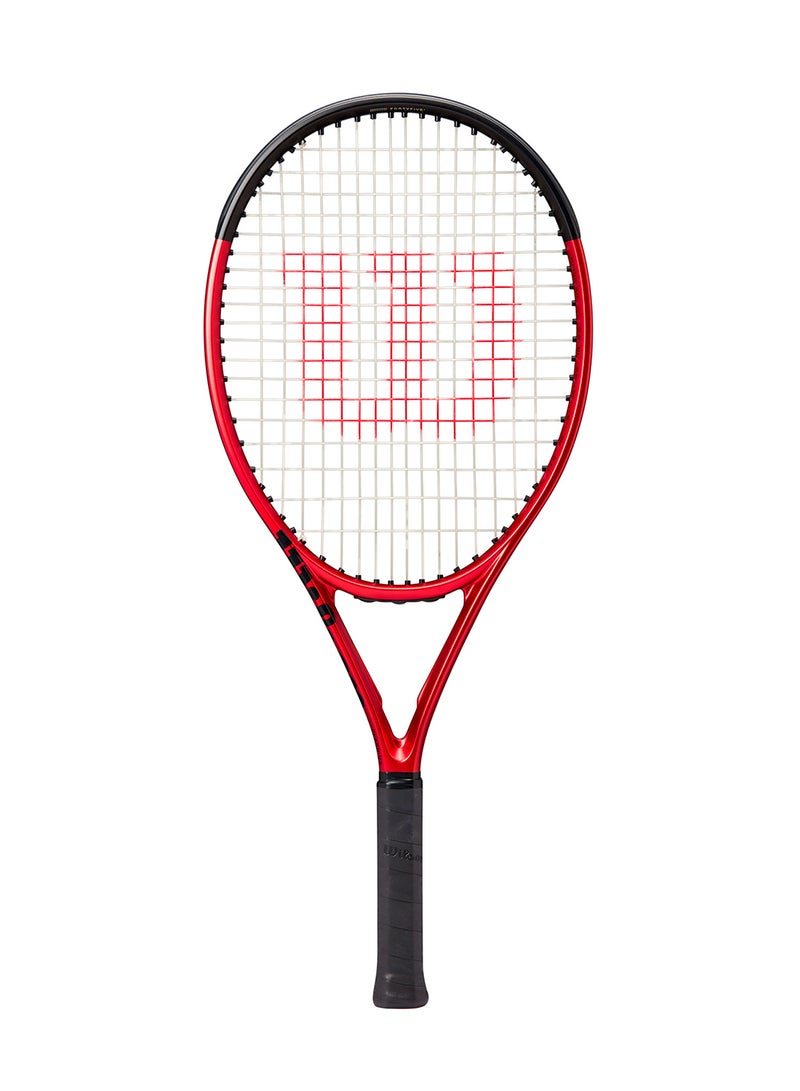 Wilson Clash 25 V2 Tennis Racket, Head 100, 16x19, Junior Intermediate - Red/ Black - Image 1