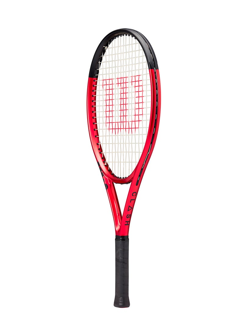Wilson Clash 25 V2 Tennis Racket, Head 100, 16x19, Junior Intermediate - Red/ Black - Image 3