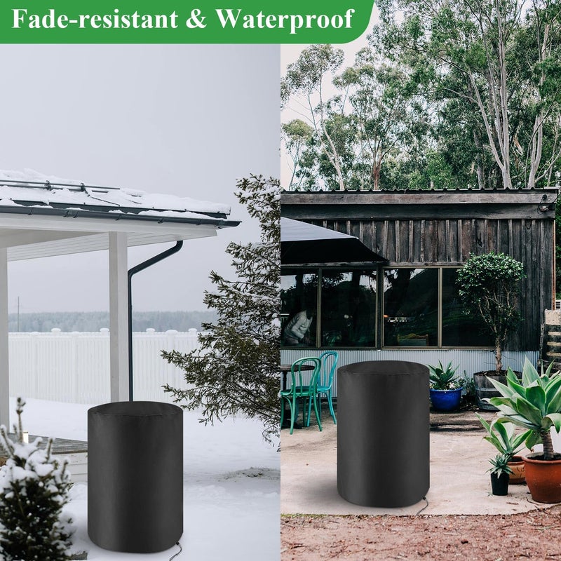 Capolo 55 Gallon Drum Cover Water Storage Barrel Cover Waterproof Outdoor Rain Barrel Cover Plastic Steel Barrel Water Collector Container Cover All Weather Protection with Drawstring, Black - Image 5