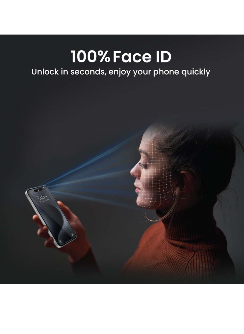 iPhone 15 Pro Max 6.7-inch Screen Protector, Black Edge 9H Tempered Glass with 2.5D Curved Edges, Edge-to-Edge Full Coverage, Scratch Resistant, Anti-Fingerprint Coating, Ultra HD Clarity, Comes with Alignment Tray for Easy Installation, Bubble-Free, High Touch Response, Case Compatible Design