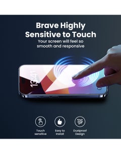 Brave iPhone 15 Pro Max 6.7-inch Screen Protector, Black Edge 9H Tempered Glass with 2.5D Curved Edges, Edge-to-Edge Full Coverage, Scratch Resistant, Anti-Fingerprint Coating, Ultra HD Clarity, Comes with Alignment Tray for Easy Installation, Bubble-Free, High Touch Response, Case Compatible Design  - Image 4