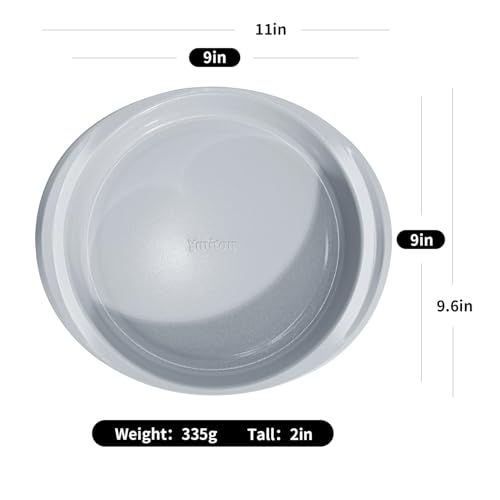 Ymiton 9 Inch Nonstick Round Cake Pan with Handle Ceramic Coating PFOA PFAS PTFE Free Aluminized Steel Oven Safe 550F Dishwasher Safe For Layer Cakes Cheesecakes and Brownies Sunshine Cream - Image 3