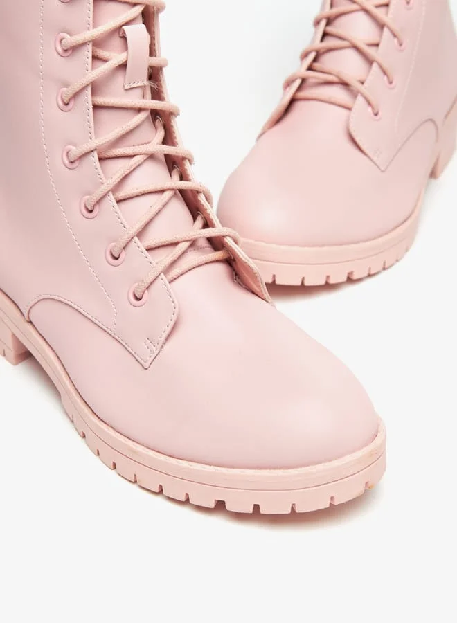 MISSY Women Solid  Ankle Boots with Lace-Up Closure
