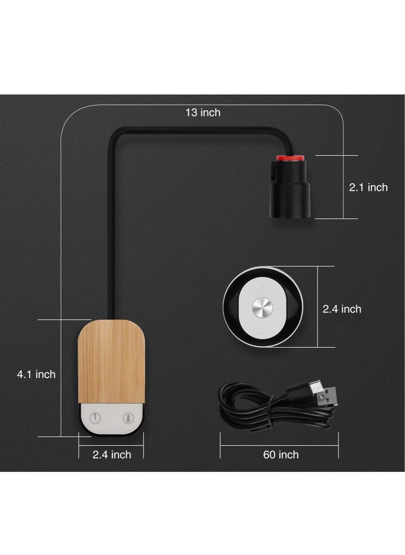 Generic - LED Reading Lights, Wall Mounted Sconces with 5 Color Temperatures & 5 Brightness Levels, Rechargeable Reading Light with Remote & Touch Dimmable Control for Home Office Study (Black) - Image 1