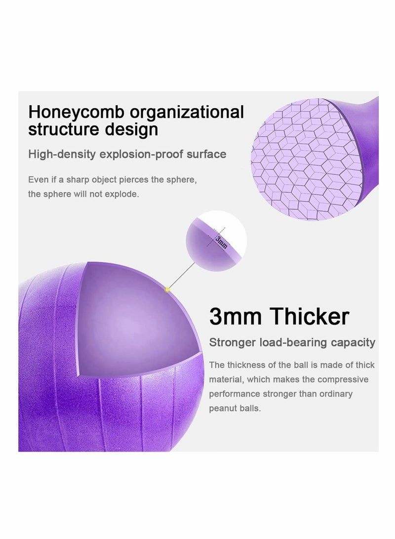 Barakah كرة الفول السوداني، كرة توازن اليوغا، كرة الاستقرار، كرة التمرين المضادة للانفجار للولادة، ألعاب حسية للأطفال، للمنزل وصالة الألعاب الرياضية، تشمل مضخة وحزام يوغا - Image 3