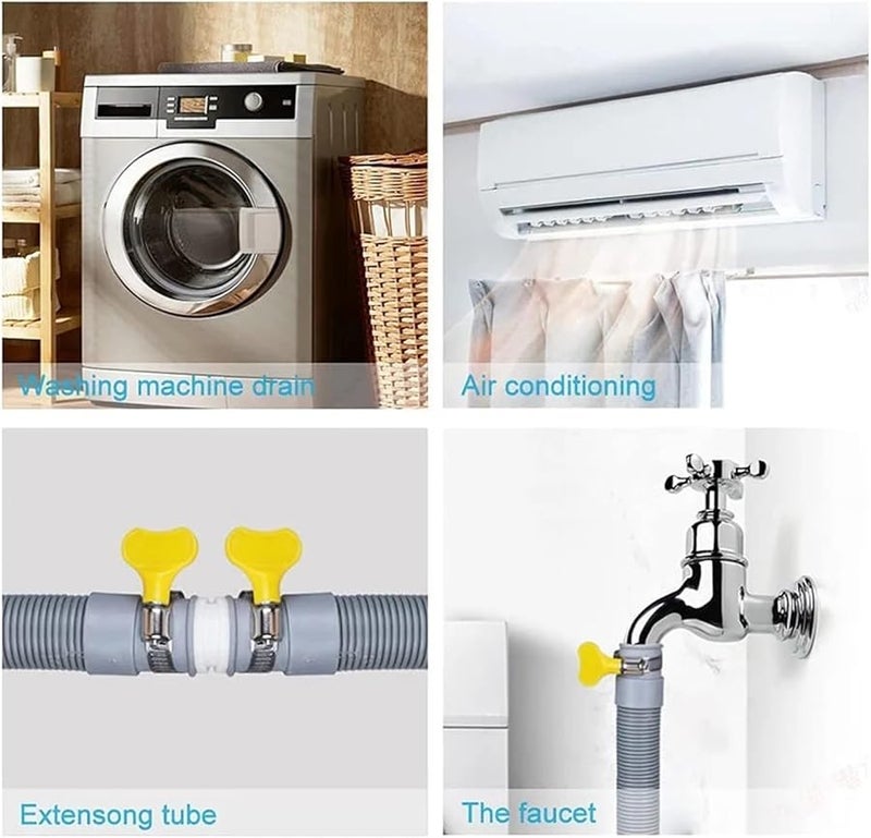 مجموعة تمديد خرطوم تصريف الغسالة العالمية 10 قدم مع قوس ومشابك توصيل - Image 4