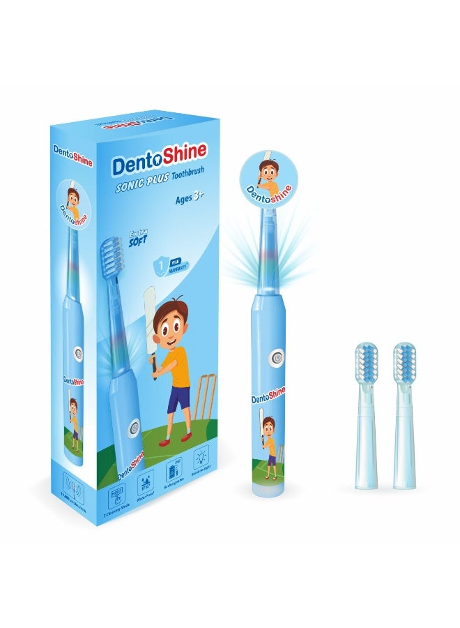 Dentoshine Sonic Plus Toothbrush Age 3+ -Blue - Image 1