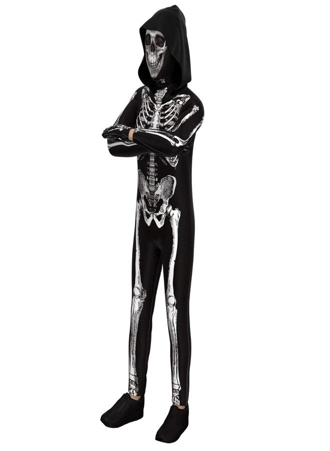 Cupohus [2023 SIZE UPDATE Halloween Costume, Skeleton Costume Bodysuit Jumpsuit - Scary Black and White Costume, Unisex, Creepy - Image 5