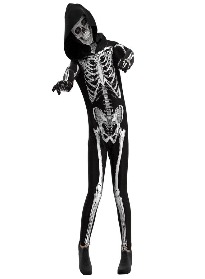 Cupohus [2023 SIZE UPDATE Halloween Costume, Skeleton Costume Bodysuit Jumpsuit - Scary Black and White Costume, Unisex, Creepy - Image 1
