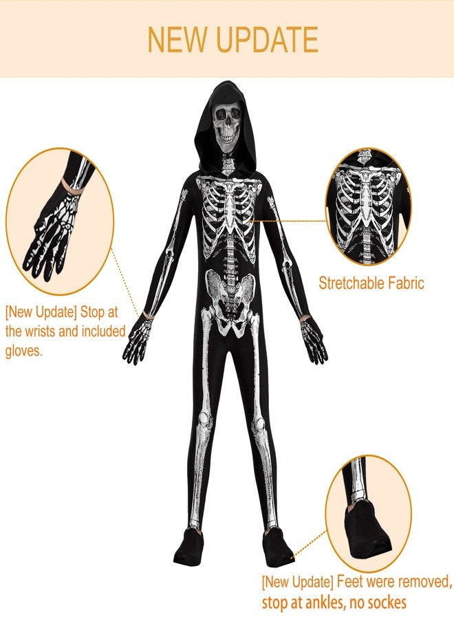 Cupohus [2023 SIZE UPDATE Halloween Costume, Skeleton Costume Bodysuit Jumpsuit - Scary Black and White Costume, Unisex, Creepy - Image 2