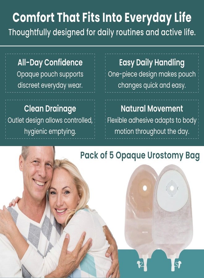 MED 1910 Stoma Care Urostomy Bag with Anti‑Backflow Valve - Cut‑to‑Fit 60 mm, Gentle Adhesive Pouch - HU160 (5) - Image 2