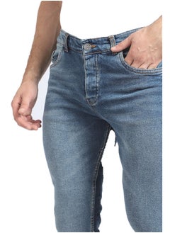 WHITE RABBIT White Rabbit Slim Fit Heather Blue Jeans  - Image 4