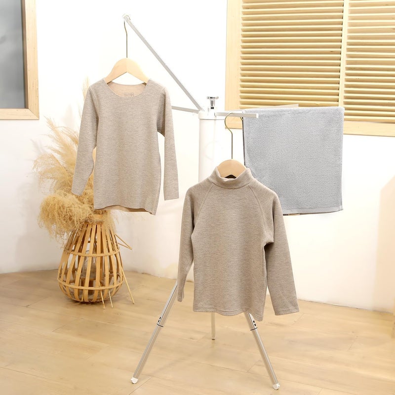 Luteti Luteti Tripod Clothes Drying Rack Folding Space Saving Compact Laundry Drying Rack6 Rotatable Arms for Hanger Diameter 36FT 3 Legs for Indoor Outdoor Apartment Balcony - Image 2