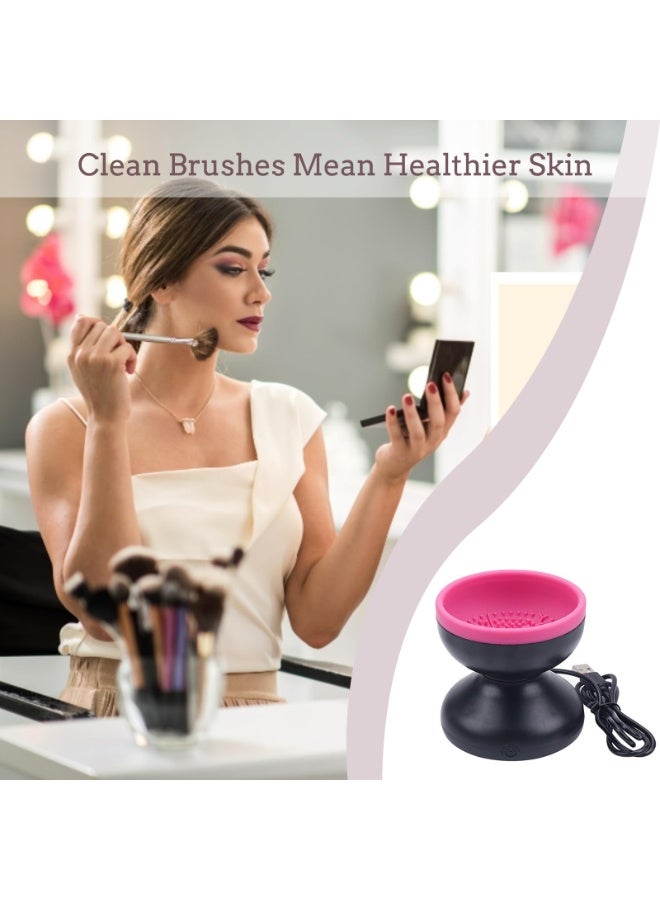 spa luxetique Electric Makeup Brush Cleaner Machine, Powerful Friction Removes Residue on Make up Brushes Set/Sponge/Powder Puffs, Efficient Cleaning, Portable Spinning Washer, Save Cleanser & Shampoo  - Image 5