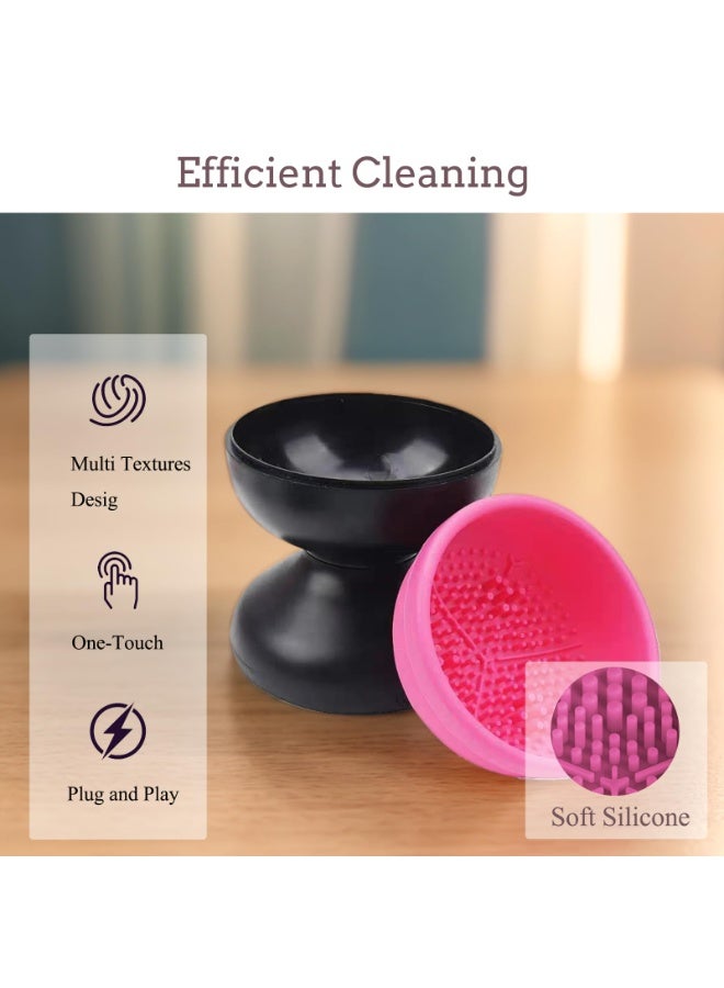 spa luxetique Electric Makeup Brush Cleaner Machine, Powerful Friction Removes Residue on Make up Brushes Set/Sponge/Powder Puffs, Efficient Cleaning, Portable Spinning Washer, Save Cleanser & Shampoo  - Image 2
