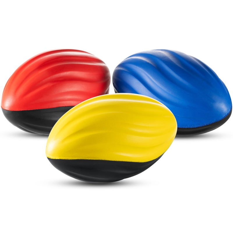 Bedwina 5" Mini Foam Football - (Pack of 3) Small Toy Footballs for Indoor and Outdoor Play, Spiral Foam Sports Birthday Football Party Favors for Kids - Image 1