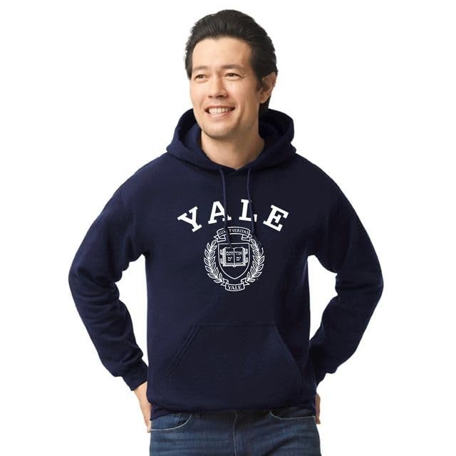 Barnesmith Yale University Bulldogs Hooded Sweatshirt, Heritage, Navy, Large - Image 2