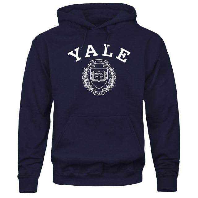 Barnesmith Yale University Bulldogs Hooded Sweatshirt, Heritage, Navy, Large - Image 1
