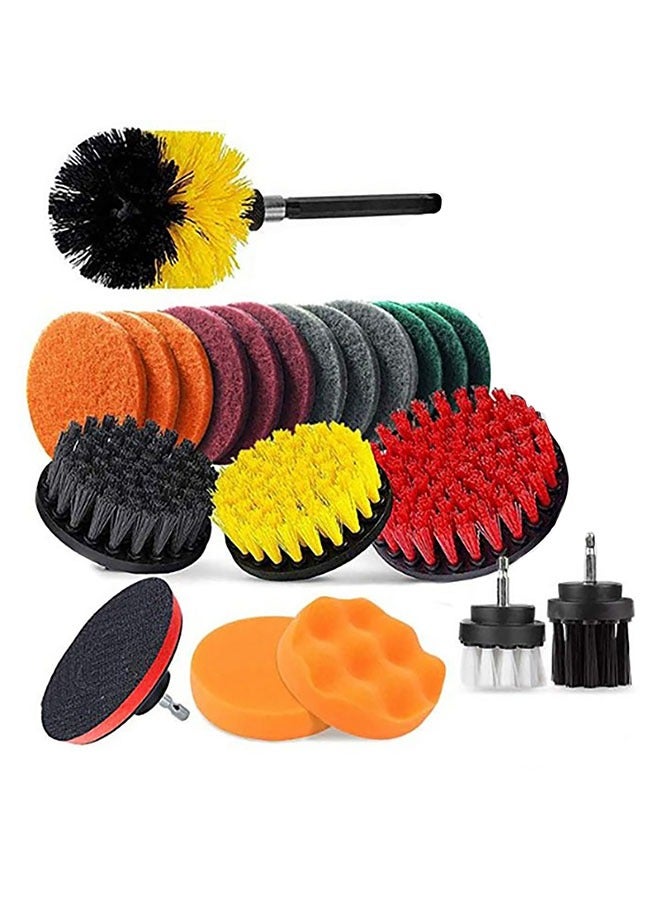 Halamodo Drill Brush Attachments Set 22 Pack, Scrub Pads & Sponge, Power Scrubber Brush with Extend Long Attachment All Purpose Cleaning Kit for Grout Tiles Sinks Bathtub, Bathroom Kitchen & Auto - Image 1