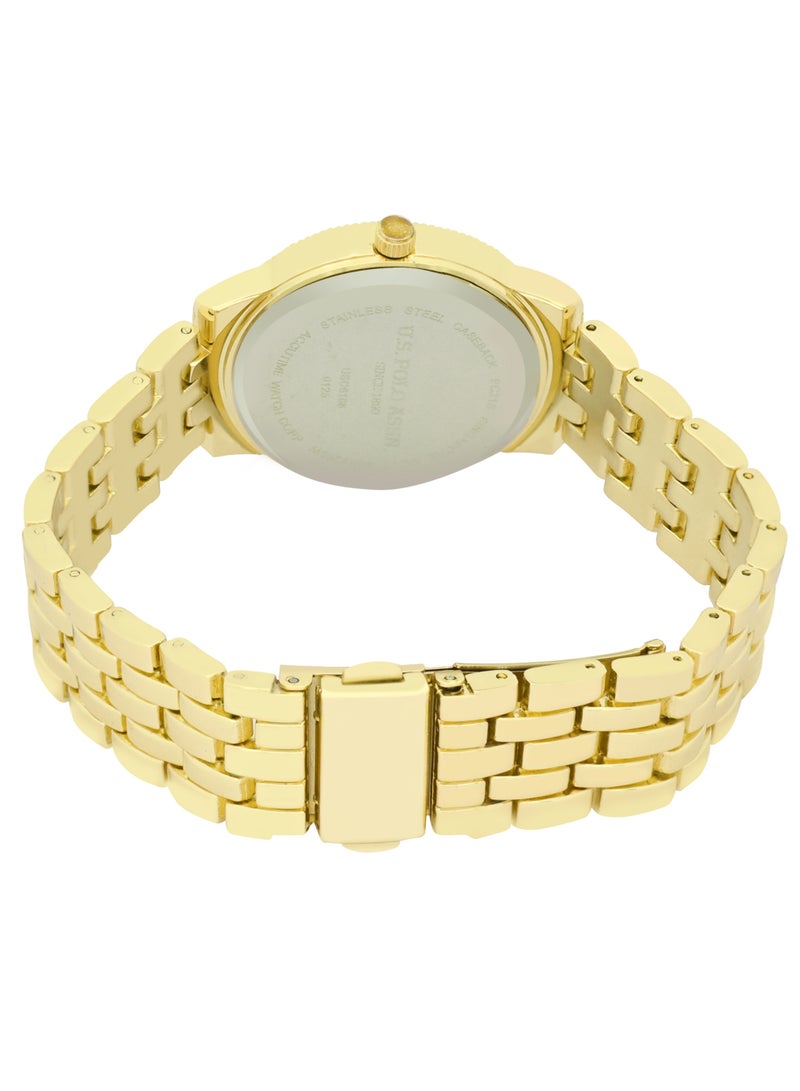 U.S. Polo Assn. Women's Quartz Analog gold plated watch and bracelet set - Image 4