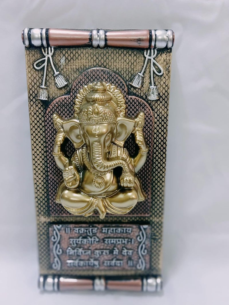 SRI SAINATH ENTERPRISES WALL FRAME,GANESH MANTRAM, GOD WALL FRAME, GANESH FRAME, GOLD GOD FRAME Height-12In&Width-6In  - Image 4