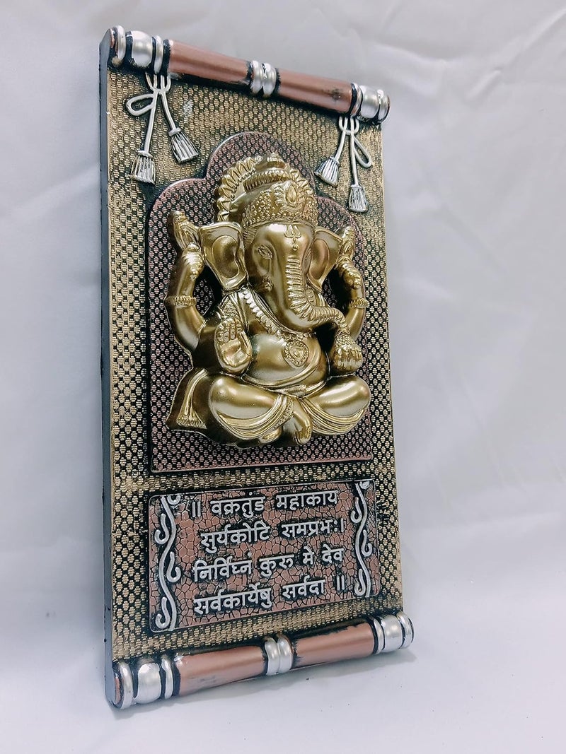 SRI SAINATH ENTERPRISES WALL FRAME,GANESH MANTRAM, GOD WALL FRAME, GANESH FRAME, GOLD GOD FRAME Height-12In&Width-6In  - Image 3
