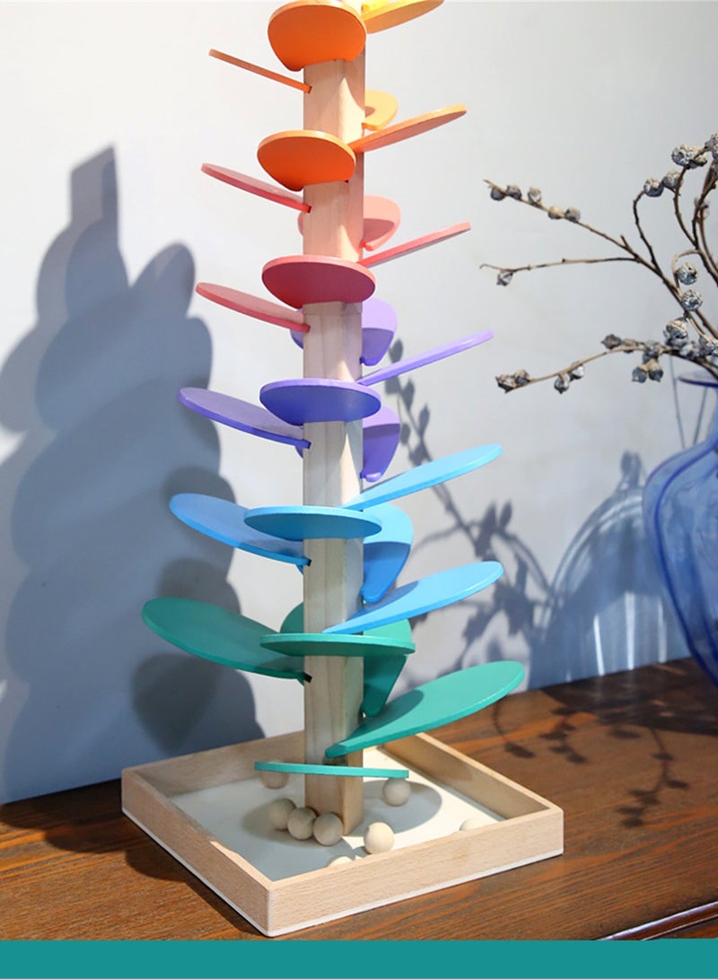 72cm Music tree rainbow petals building blocks wisdom tree ball track wooden children's educational singing tree baby toys - Image 5