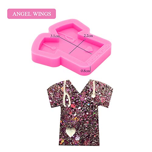 Angel Wings T-shirt Shape Keychain Silicone Mold Doctor Theme DIY Ice Cream Pudding Crystal Cupcake Cake Topper Decoration Desserts Fondant Mold Gum Paste Jelly Shots Candy - Image 2