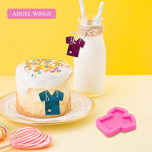 Angel Wings T-shirt Shape Keychain Silicone Mold Doctor Theme DIY Ice Cream Pudding Crystal Cupcake Cake Topper Decoration Desserts Fondant Mold Gum Paste Jelly Shots Candy - Image 4