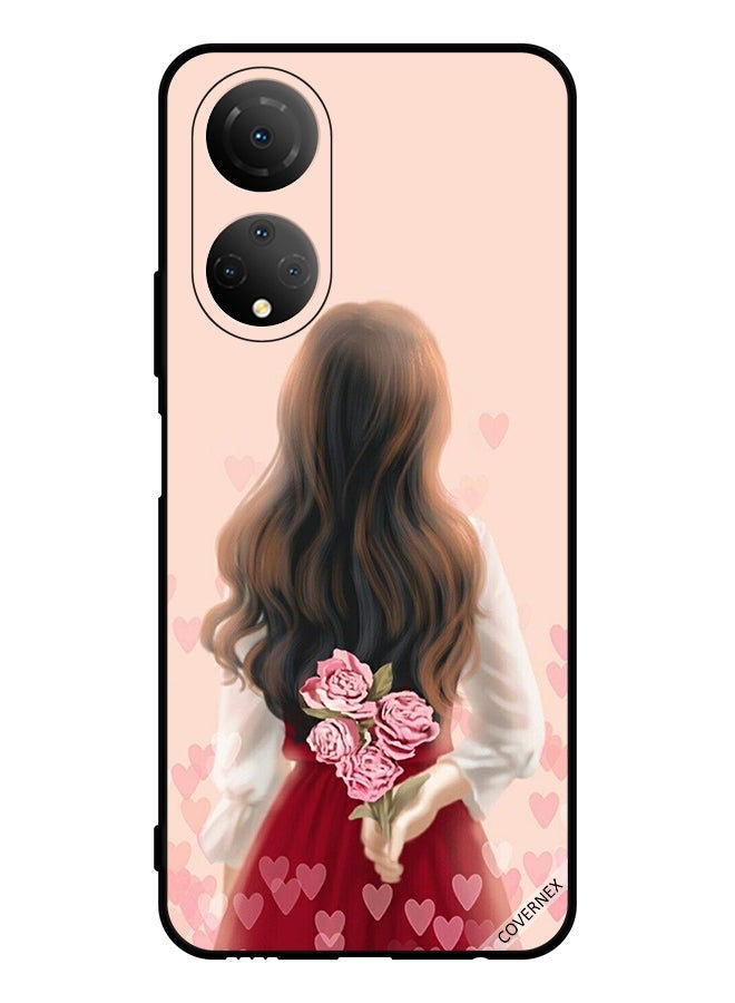 Covernex Protective Case Cover For Honor X7 Girl Hiding Flowers - Image 1
