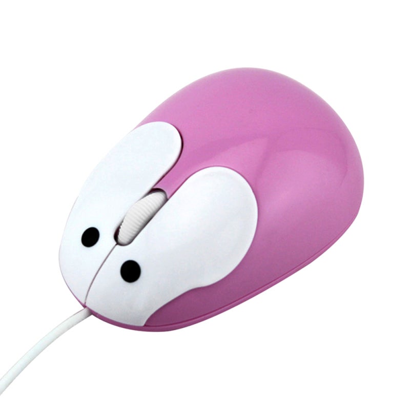 Wired Ergonomic Laptop Mouse: 1600 DPI Optical Sensor, Plug And Play, 1.1m Cable, Cute Pink Mini Mouse - Comfortable Touch For Home Office Game, Kids Friends - Image 1