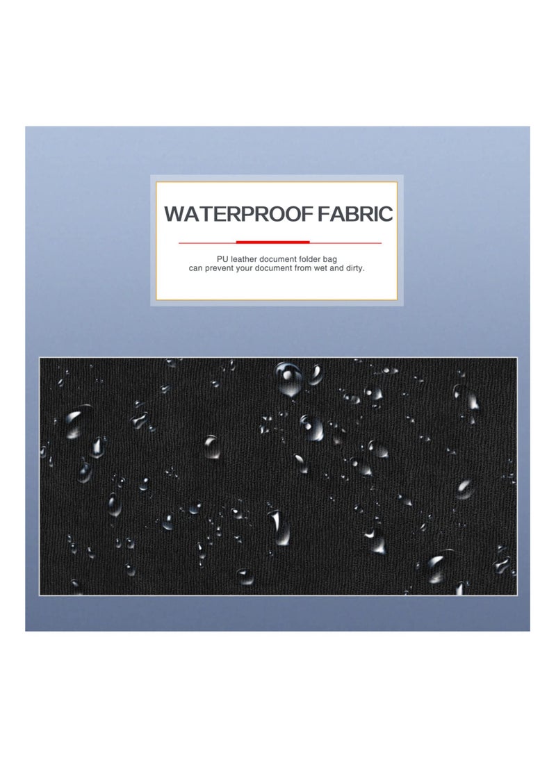 SOLARAE Document File Folder, Waterproof Thin PU Leather A4 Folder, Expanding File Organizer, Portfolio Storage Case, with Snap Closure, Letter Size Envelope File Folder for Receipt, Contract, Pad - Image 5