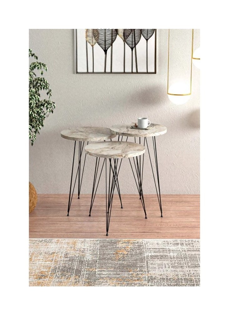 Crown Home - مجموعة من الطاولات الجانبية المتداخلة بتصميم عصري وأنيق - Image 1