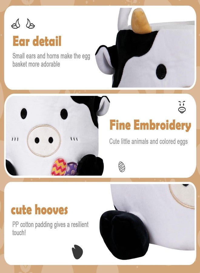 Wepop Easter Baskets for Kids, Cute Cow Easter Egg Buckets Huting Festivals Gift for Girls Boys - Image 4