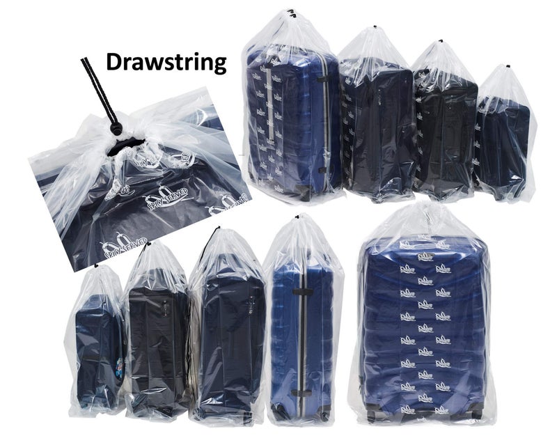SPICY SERVED Dust Cover Big Plastic Drawstring Bags Multi-Purpose for Storage and Keeping Luggage, Big Dolls, Blankets, Pillows, Suitcase Good for Household Organizing Reusable Set of 4 bags Size S, M, L, XL - Image 5
