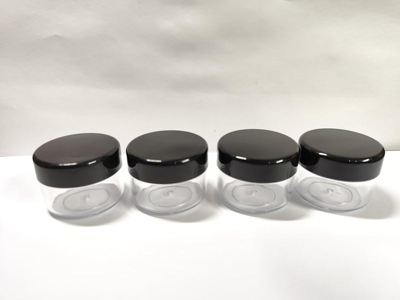 SHREE MAHA Empty Acrylic San Jar Transparent Cosmetic Black Cap Container with Leakproof inner lids for Lip Balms Scrubs Body Butters Eyeshadow Makeup DIY beauty products 15gm Pack of 12pcs - Image 3