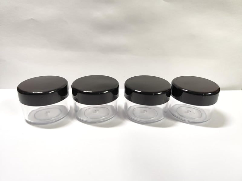 SHREE MAHA Empty Acrylic San Jar Transparent Cosmetic Black Cap Container with Leakproof inner lids for Lip Balms Scrubs Body Butters Eyeshadow Makeup DIY beauty products 15gm Pack of 12pcs - Image 5