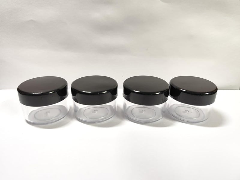 SHREE MAHA Empty Acrylic San Jar Transparent Cosmetic Black Cap Container with Leakproof inner lids for Lip Balms Scrubs Body Butters Eyeshadow Makeup DIY beauty products 15gm Pack of 12pcs - Image 4