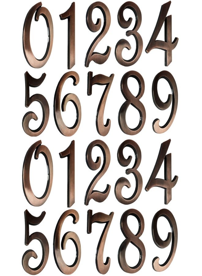HopeWan 3 Inch Self-Stick House Numbers Stickers for Mailbox, Room Doors Apartment Hotel Office Home Address Sign Business Decoration Project. (Copper) - Image 1
