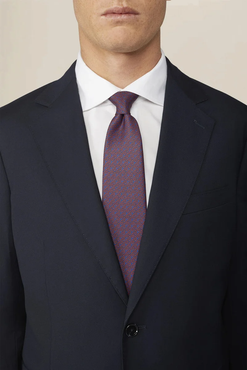 Doppelganger Men's tie with diamond print - Blue/Red