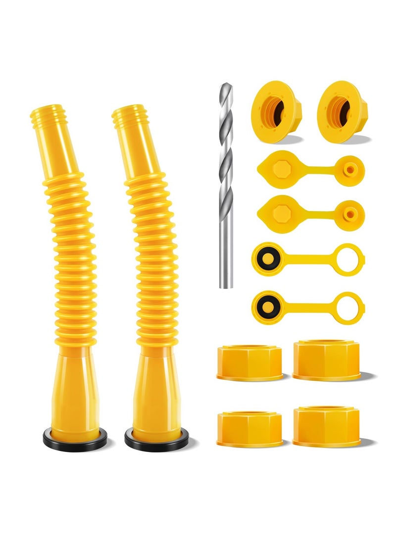 Excefore - Gas Can Spout Replacement, Anti-Spill Gas Can Nozzle Replacement, 2-Kit Gas Can Spouts No Leaky, Upgraded Replacement Gas Can Spout with Flexible Nozzle, Gas Can Vent, Fit for Most 1/2/5/10 Gal Can - Image 1