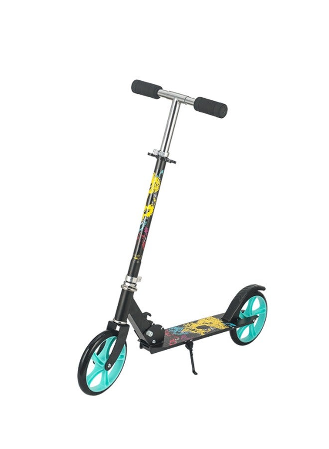 JCB CHIC Foldable Scooter For Adult Teen ,Outings Cycling Tourism Bicycles ,Foldable Commuting, Pedal Scooter Three-speed Lifting Scooter City Work Scooter Campus Foot  Scooter(YS-106 Black and blue wheel ) - Image 1