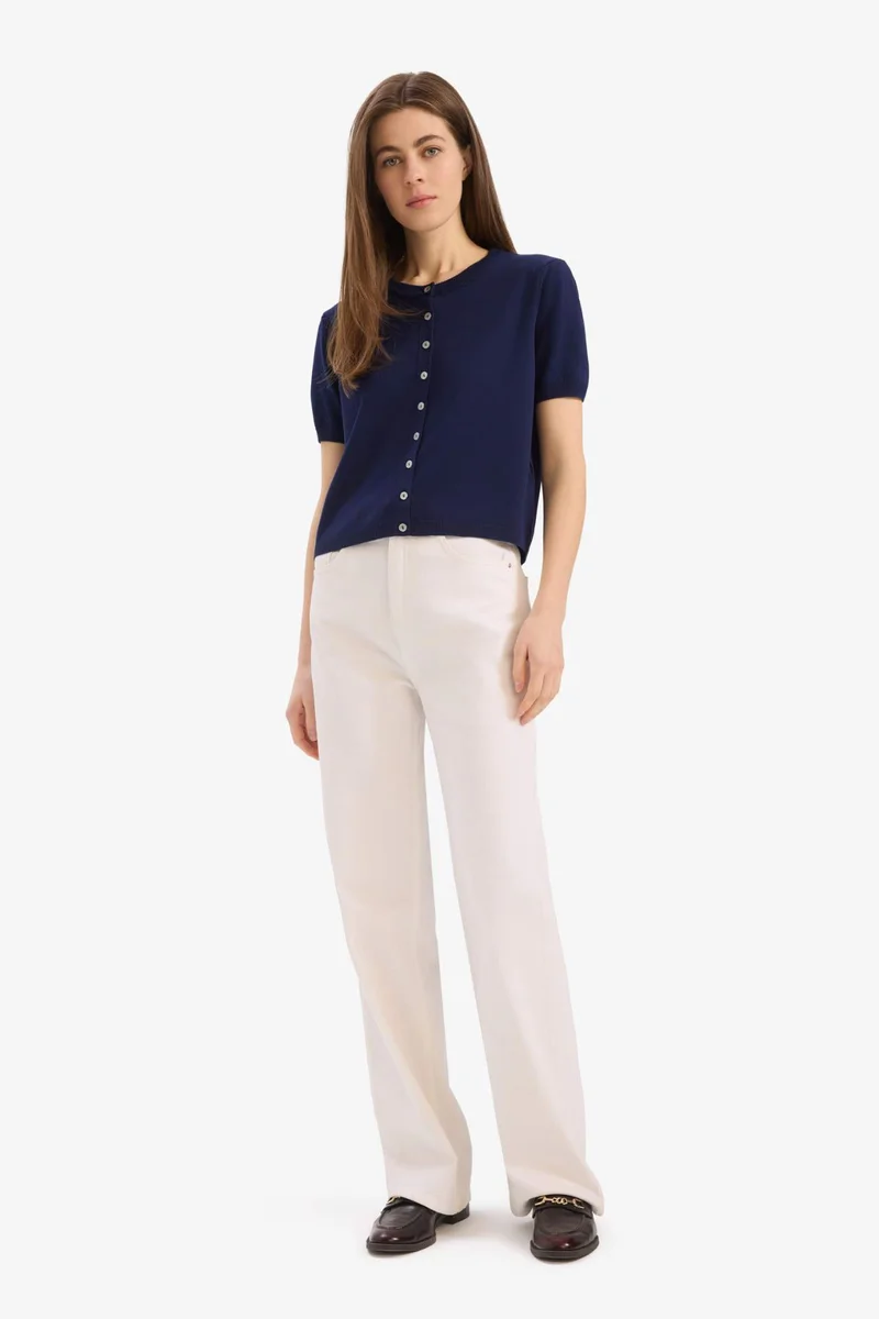 DeFacto Regular Fit Crew Neck Basic Knitted Cardigan