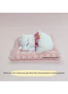 Bamboo Charcoal Cloth Pad Simulation Cats Cats Calling Car Decoration Ornaments Simulation Animals Simulation Flower Basket Cats-Color:Pink Bamboo Charcoal Cloth Mat + Red Skirt Cat Can Bark