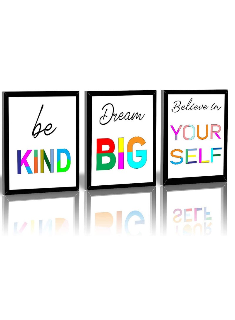 اب تو ديت  عبارات مشجعة كتابة ملونة مطبوعة ومبروزة عدد 3 برواز للتعليق في المنزل او المكتب او الجيم او المدرسة - Image 1