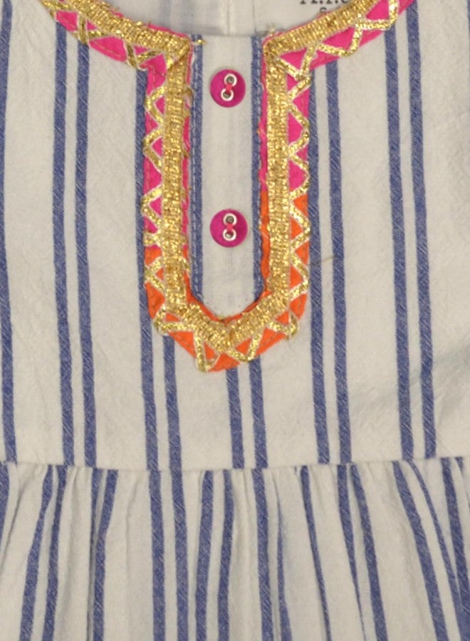 A.T.U.N. (ALL THINGS UBER NICE) Baby Girls Striped Kurti and Sharara Set | Stylish Clothing Set - Image 5